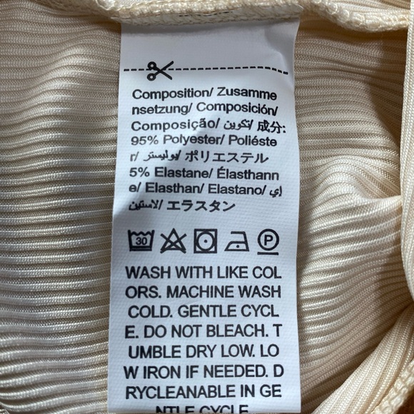 Tan Ribbed Asymmetrical Front Scrunched Top Juniors Large - Picture 7 of 11